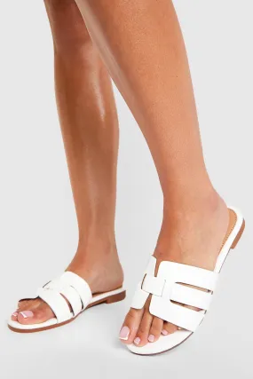 Cut Out Detail Slip On Sandals