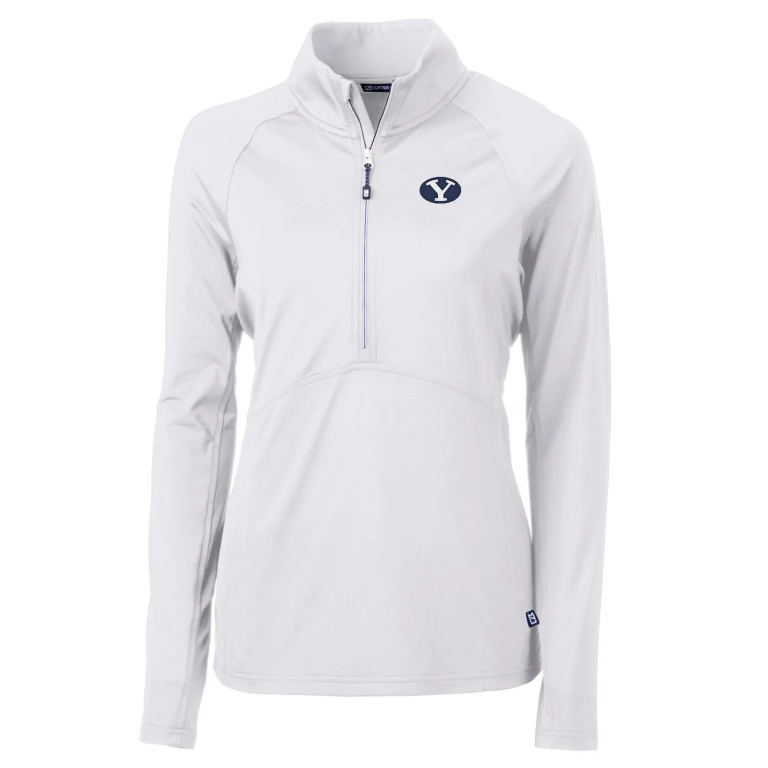 Cutter & Buck BYU Cougars Women's White Adapt Eco Knit Half-Zip Pullover Jacket