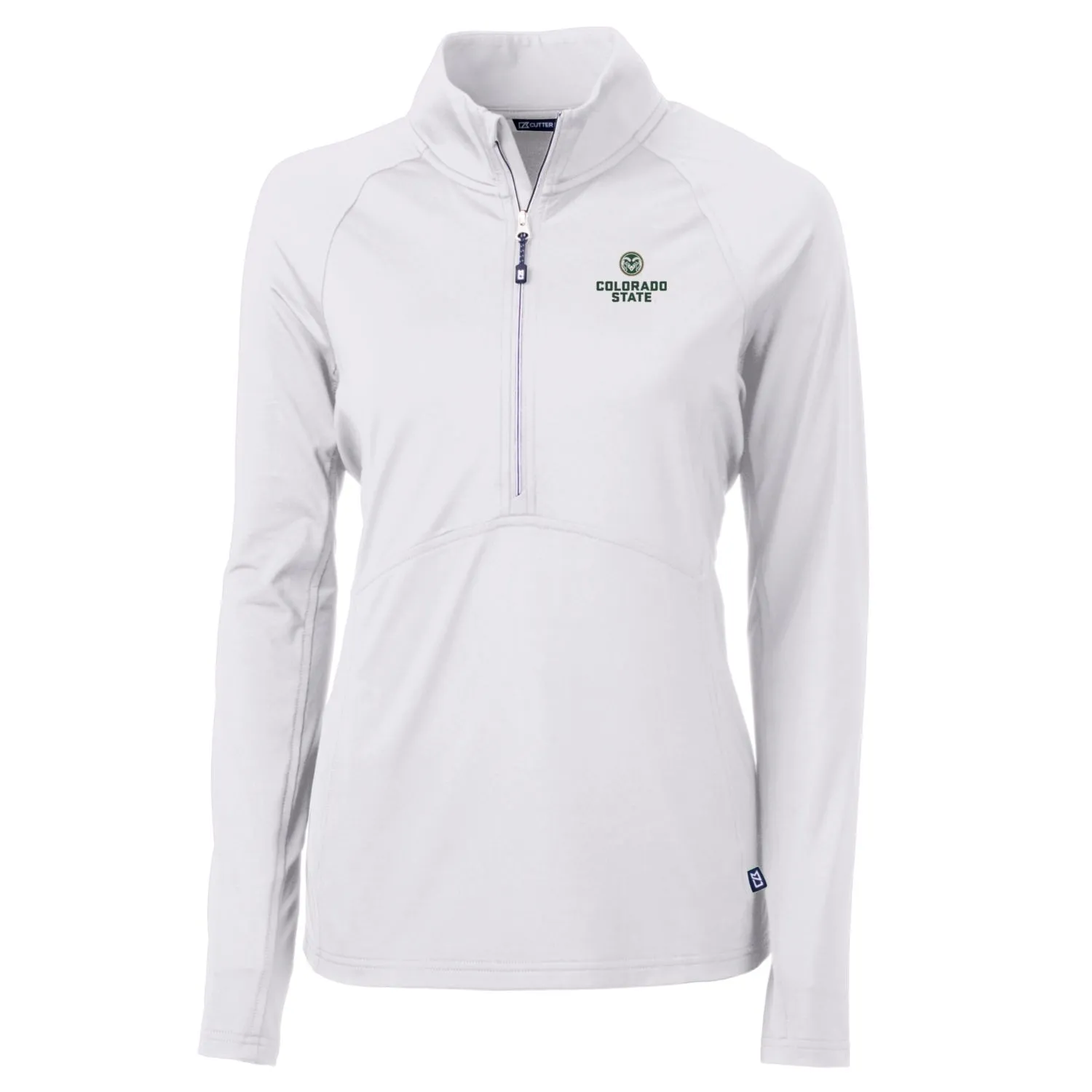 Cutter & Buck Colorado State Rams Women's White Adapt Eco Knit Half-Zip Pullover Jacket