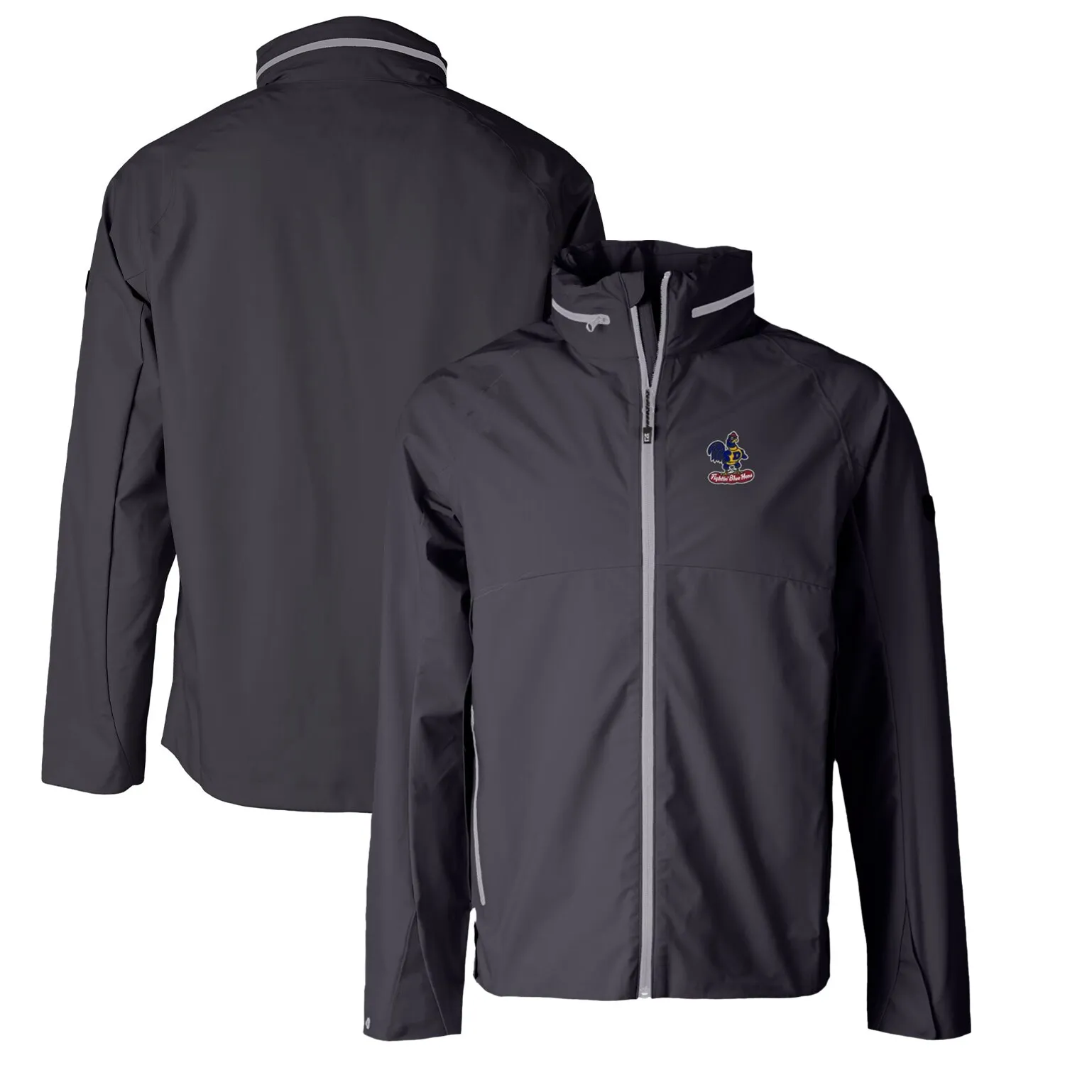 Cutter & Buck Delaware Fightin' Blue Hens Graphite Vapor Water Repellent Stretch Full-Zip Rain Jacket