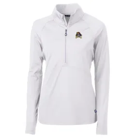 Cutter & Buck ECU Pirates Women's White Adapt Eco Knit Half-Zip Pullover Jacket