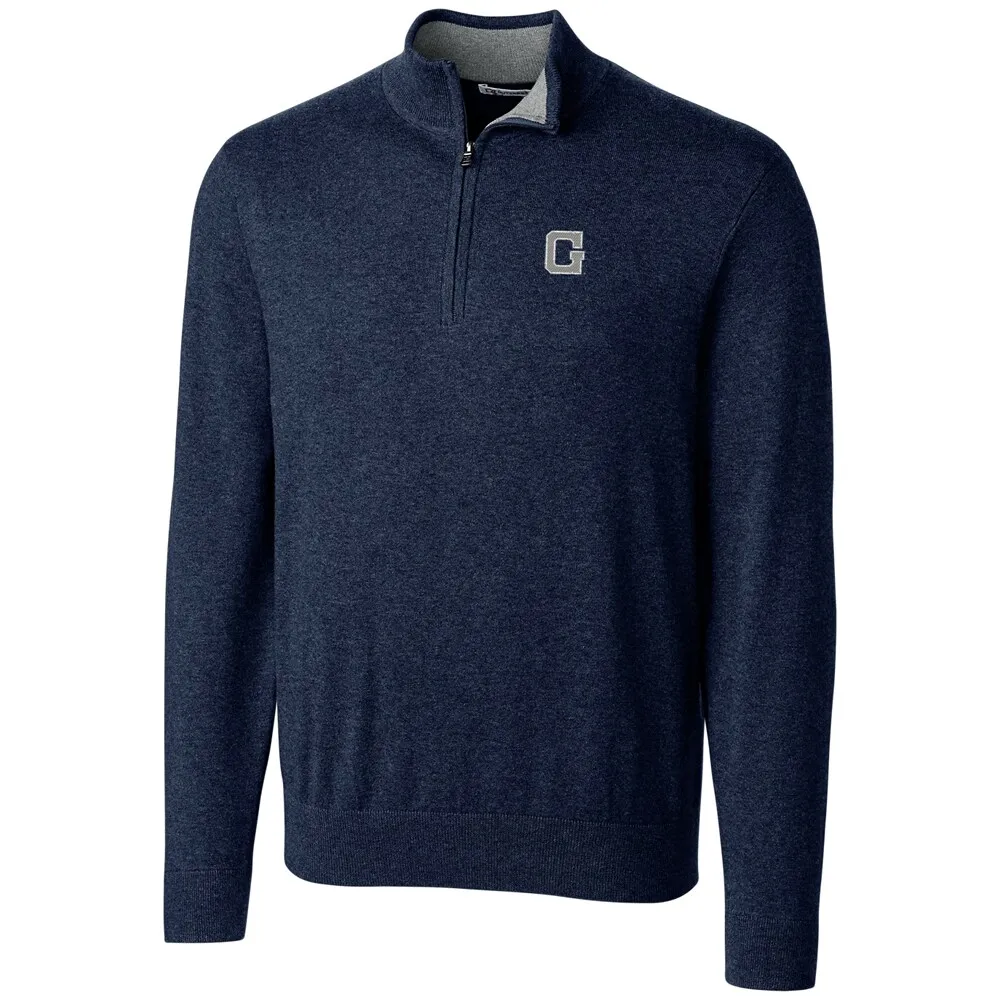 Cutter & Buck Georgetown Hoyas Navy Big & Tall College Vault Lakemont Tri-Blend Half-Zip Pullover Jacket