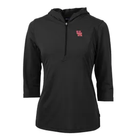 Cutter & Buck Houston Cougars Women's Black Virtue Eco Pique Half-Zip 3/4 Sleeve Pullover Hoodie