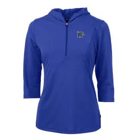 Cutter & Buck Memphis Tigers Women's Royal Virtue Eco Pique Half-Zip 3/4 Sleeve Pullover Hoodie