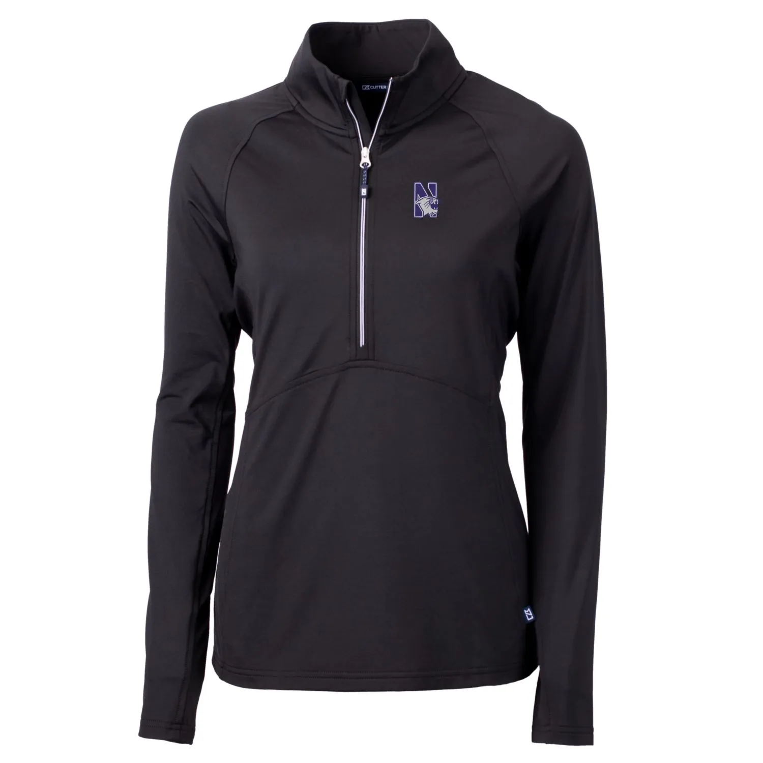 Cutter & Buck Northwestern Wildcats Women's Black Adapt Eco Knit Half-Zip Pullover Jacket