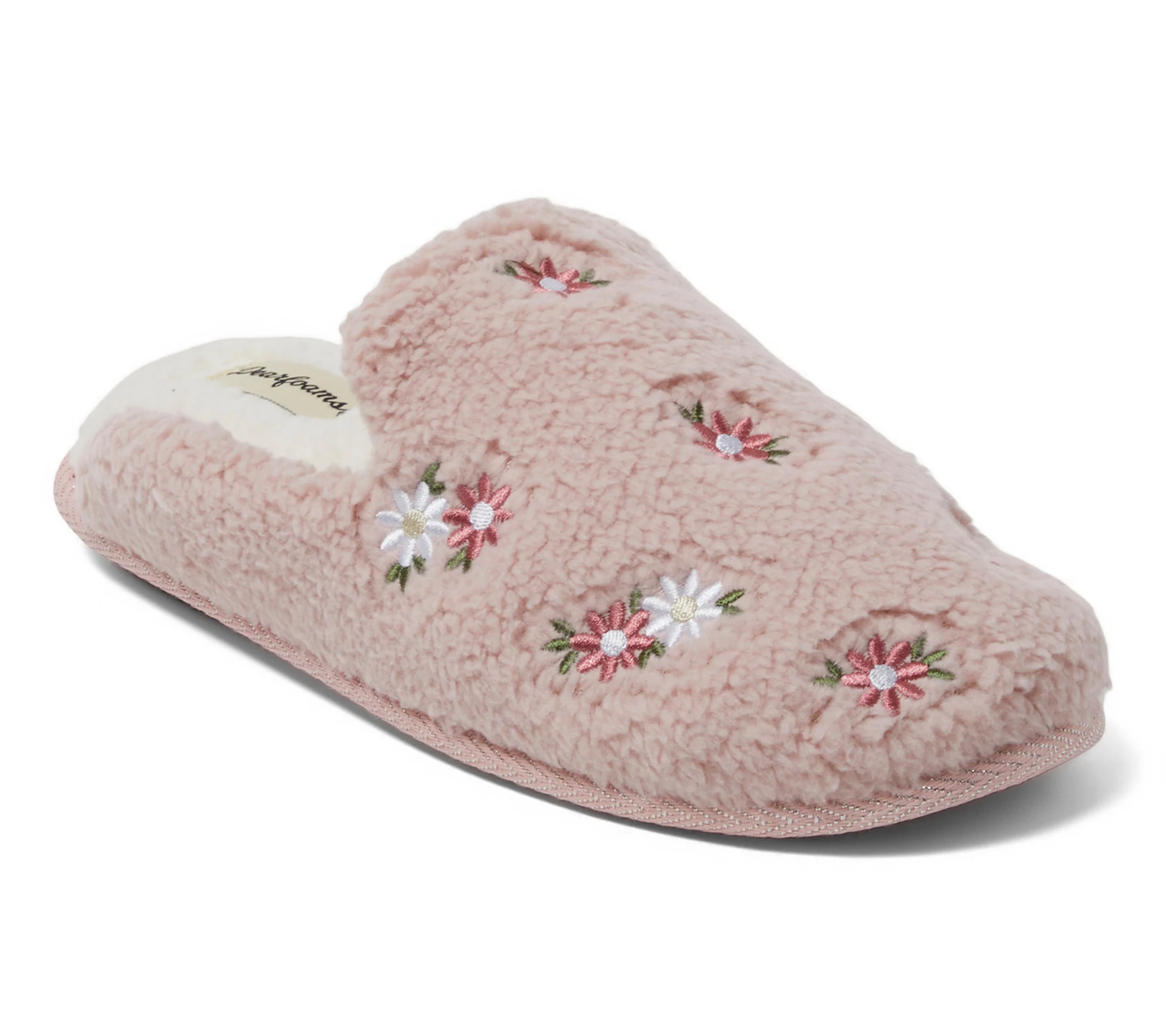 Dearfoams Women's Furry Heart Scuff Slipper