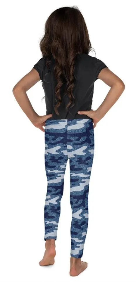 Denim Camo Print Kid's Leggings