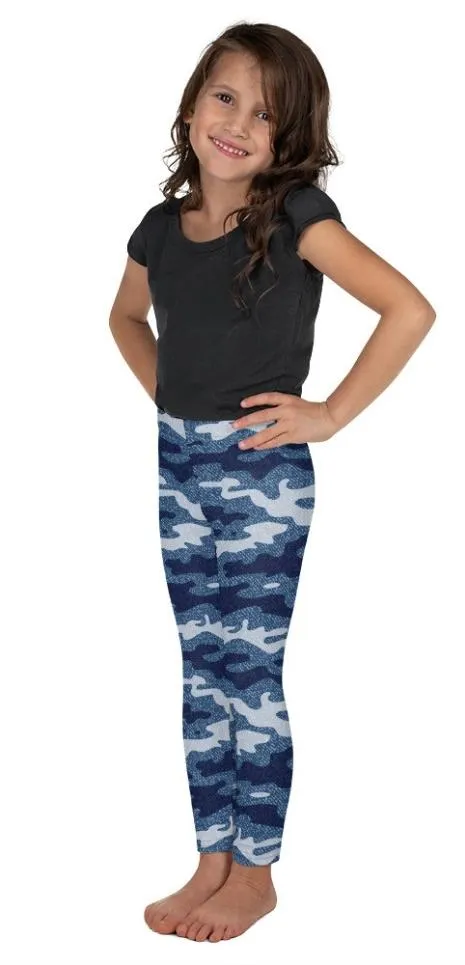 Denim Camo Print Kid's Leggings