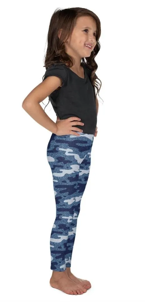 Denim Camo Print Kid's Leggings