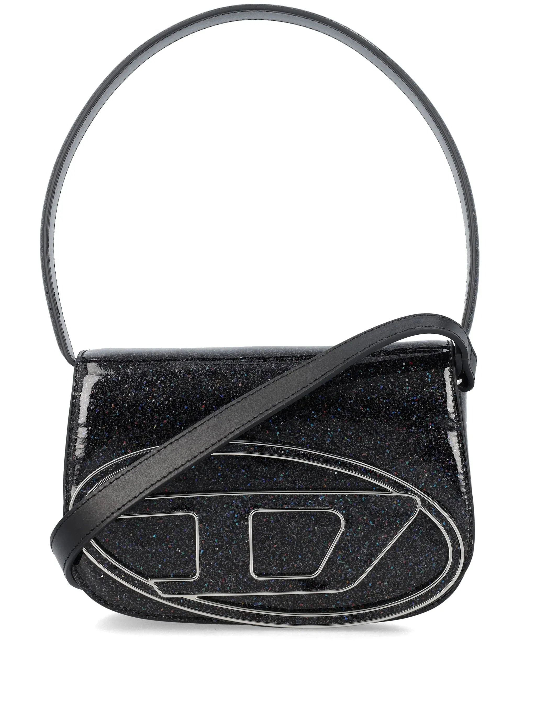 DIESEL Black Glitter Shiny Leather 1DR Bag