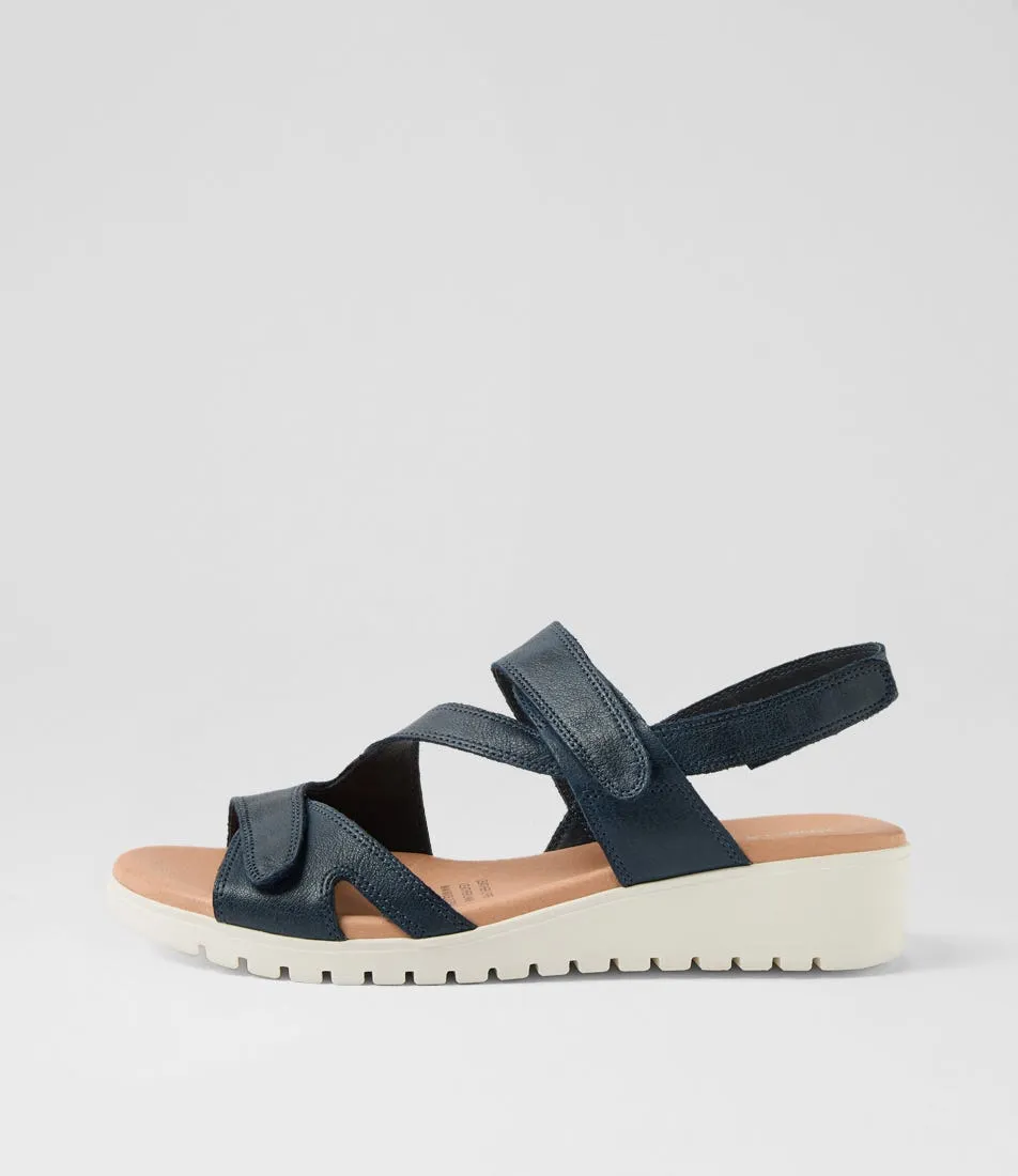 DJANGO & JULIETTE Melany Navy White Leather Sandals