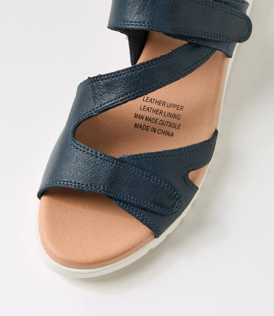 DJANGO & JULIETTE Melany Navy White Leather Sandals