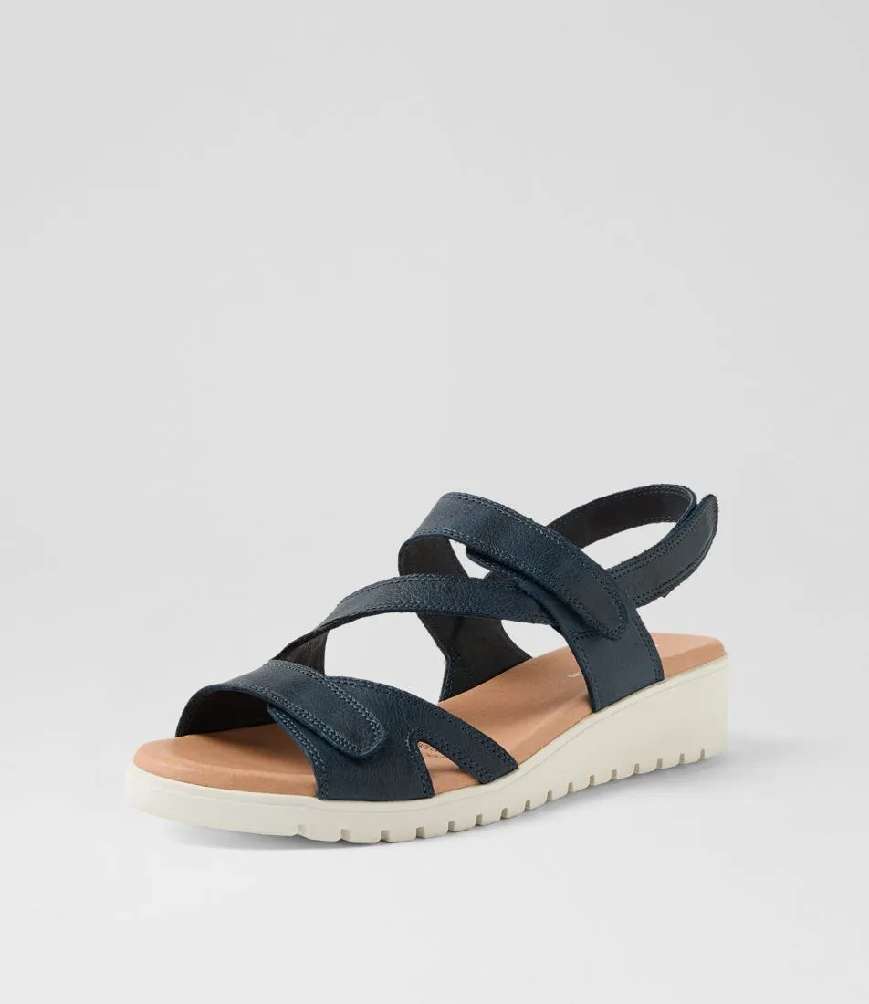 DJANGO & JULIETTE Melany Navy White Leather Sandals