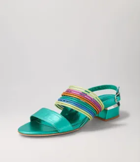 DJANGO & JULIETTE Talisa Green Metallic Multi Sandals