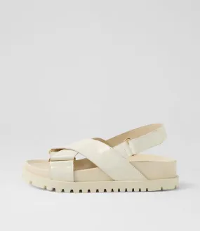 DJANGO & JULIETTE Ubari Ivory Patent Leather Sandals