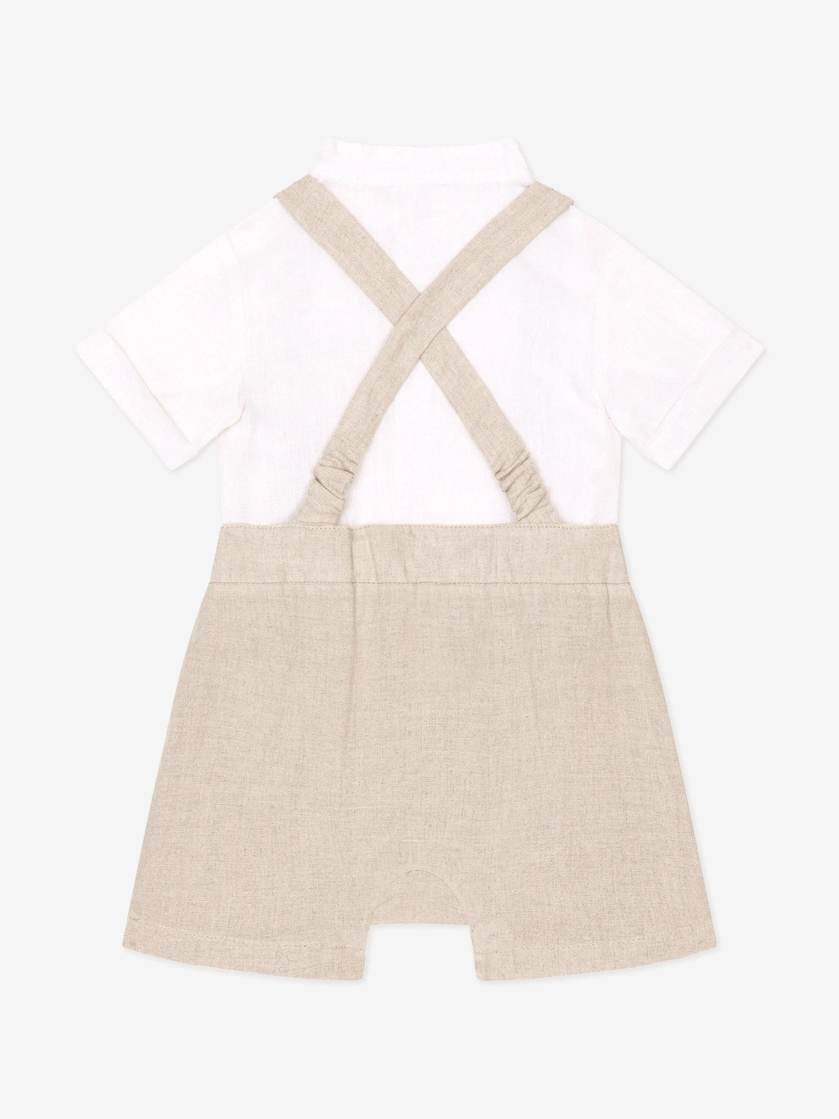 Dolce & Gabbana Baby Boys Linen Romper in Beige