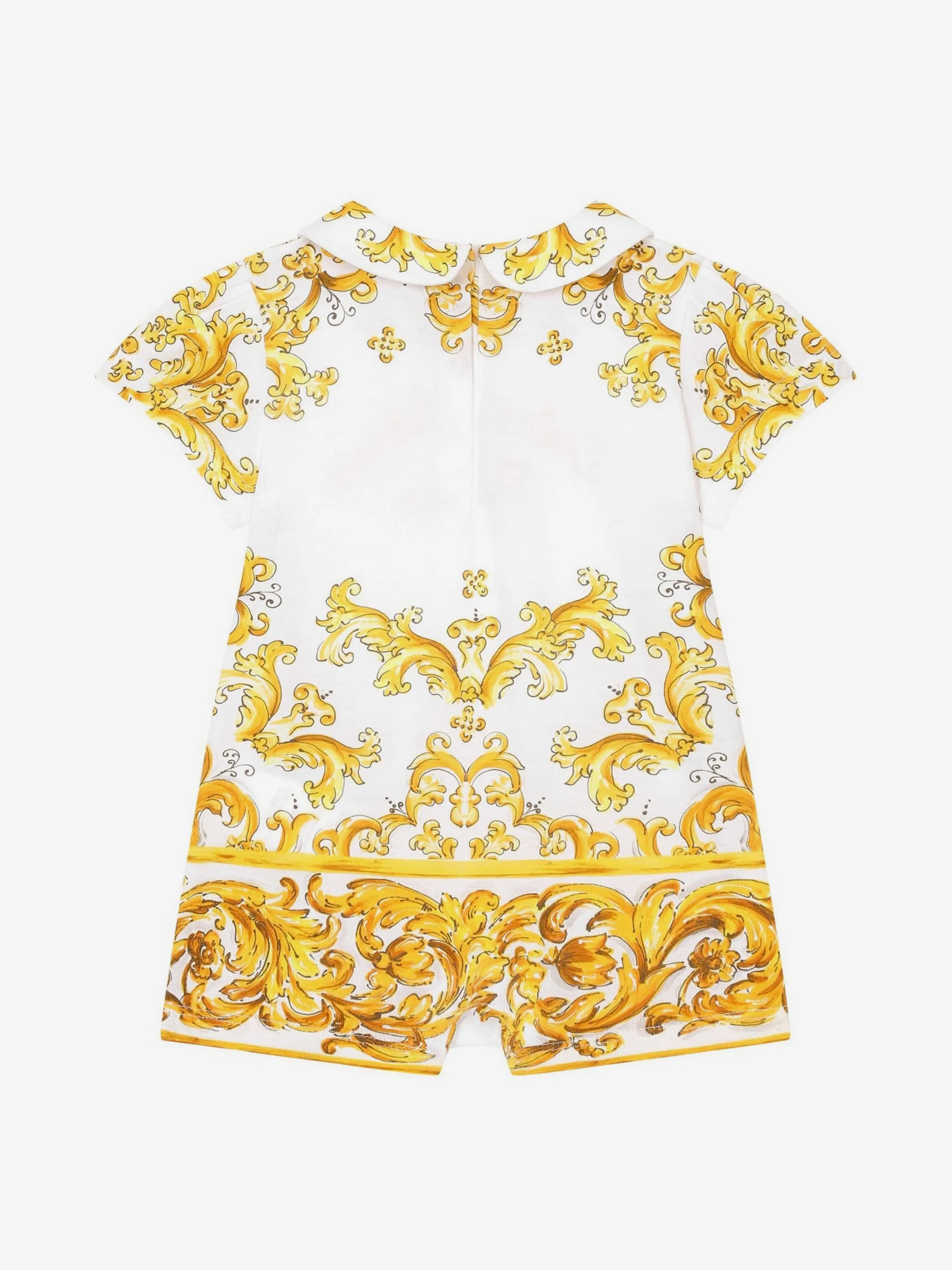 Dolce & Gabbana Baby Girls Maiolica Romper in Yellow