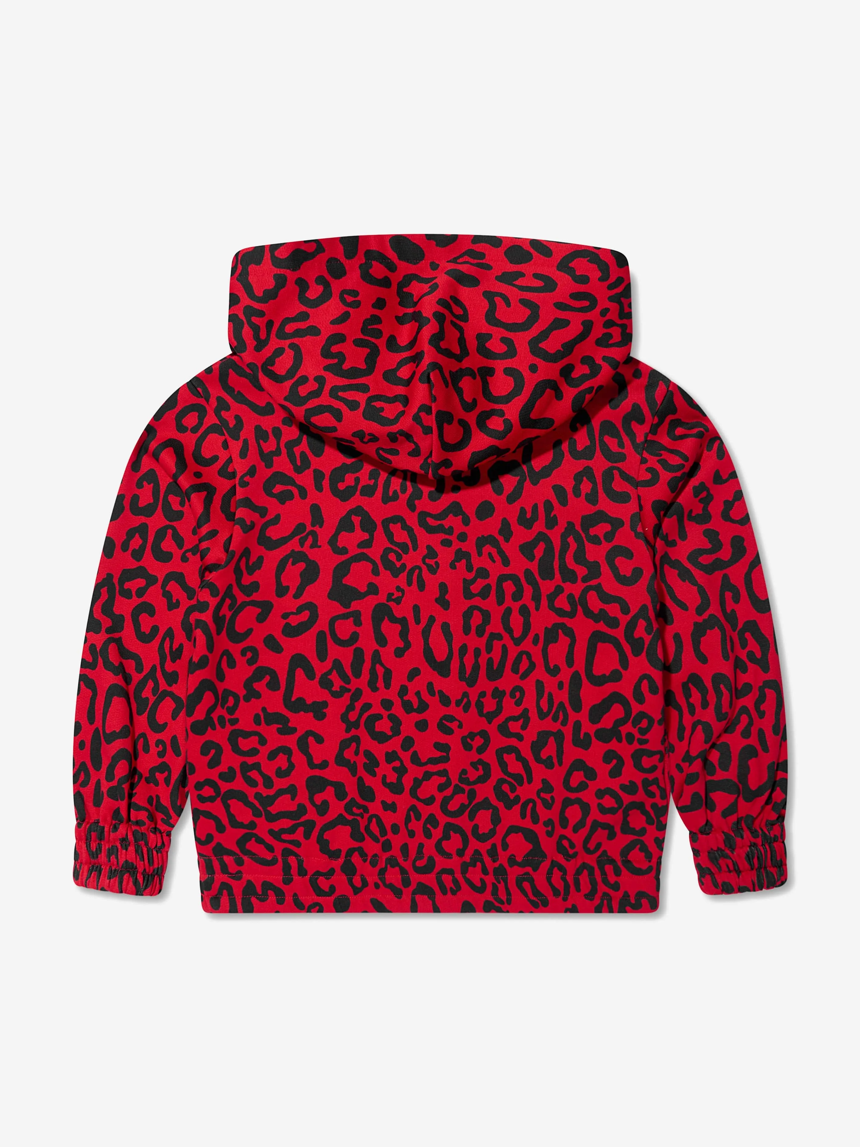 Dolce & Gabbana Kids - Girls Logo Leopard Print Zip Up Hoodie in Red | Childsplay Clothing