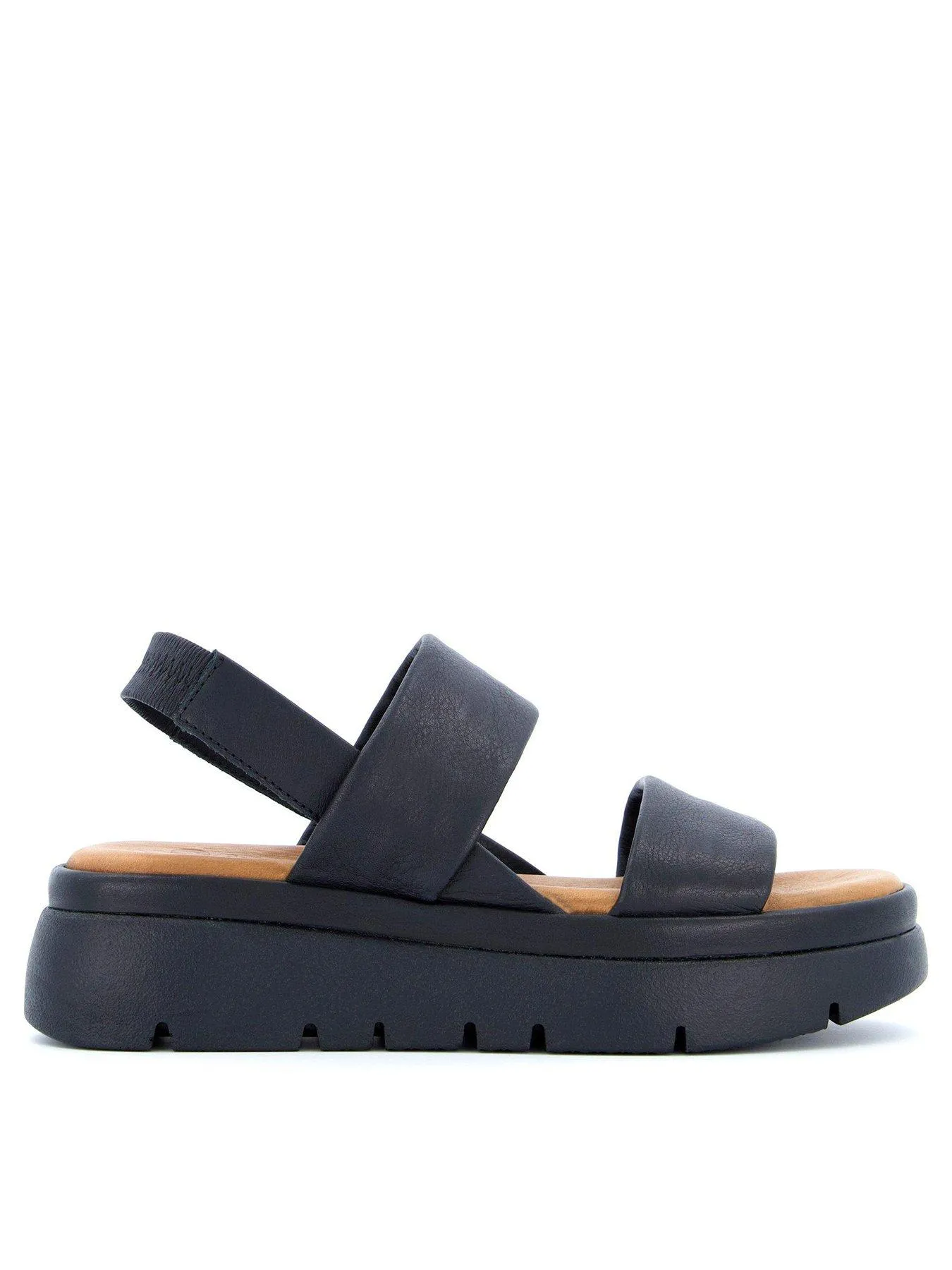 Dune London Location Black Padded Flatform Sandals