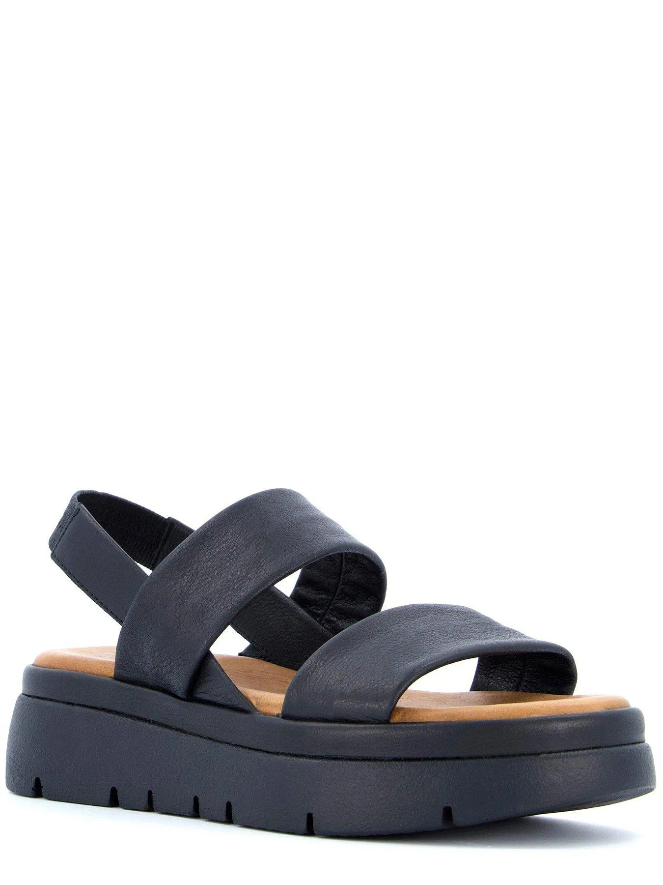 Dune London Location Black Padded Flatform Sandals