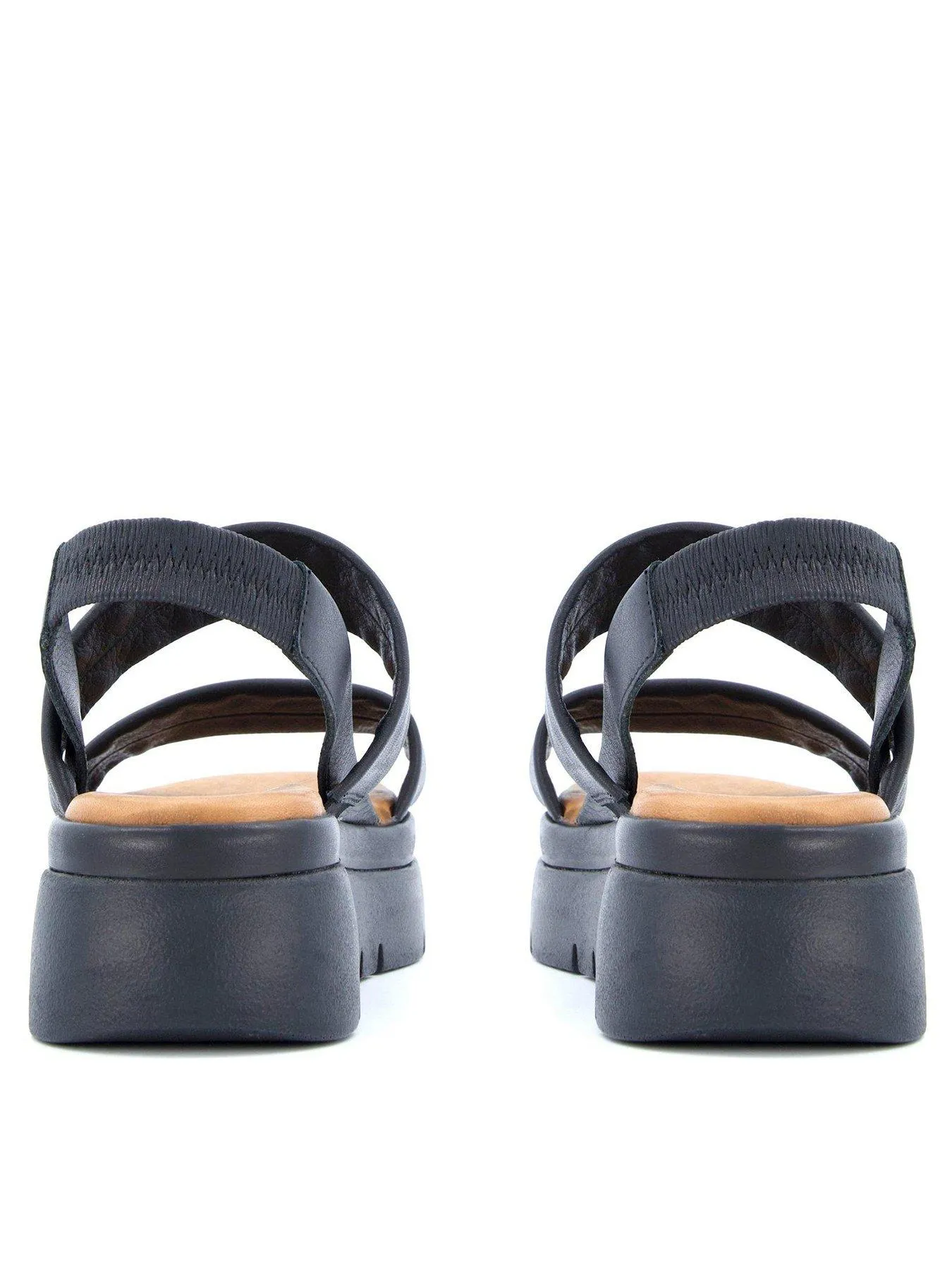 Dune London Location Black Padded Flatform Sandals