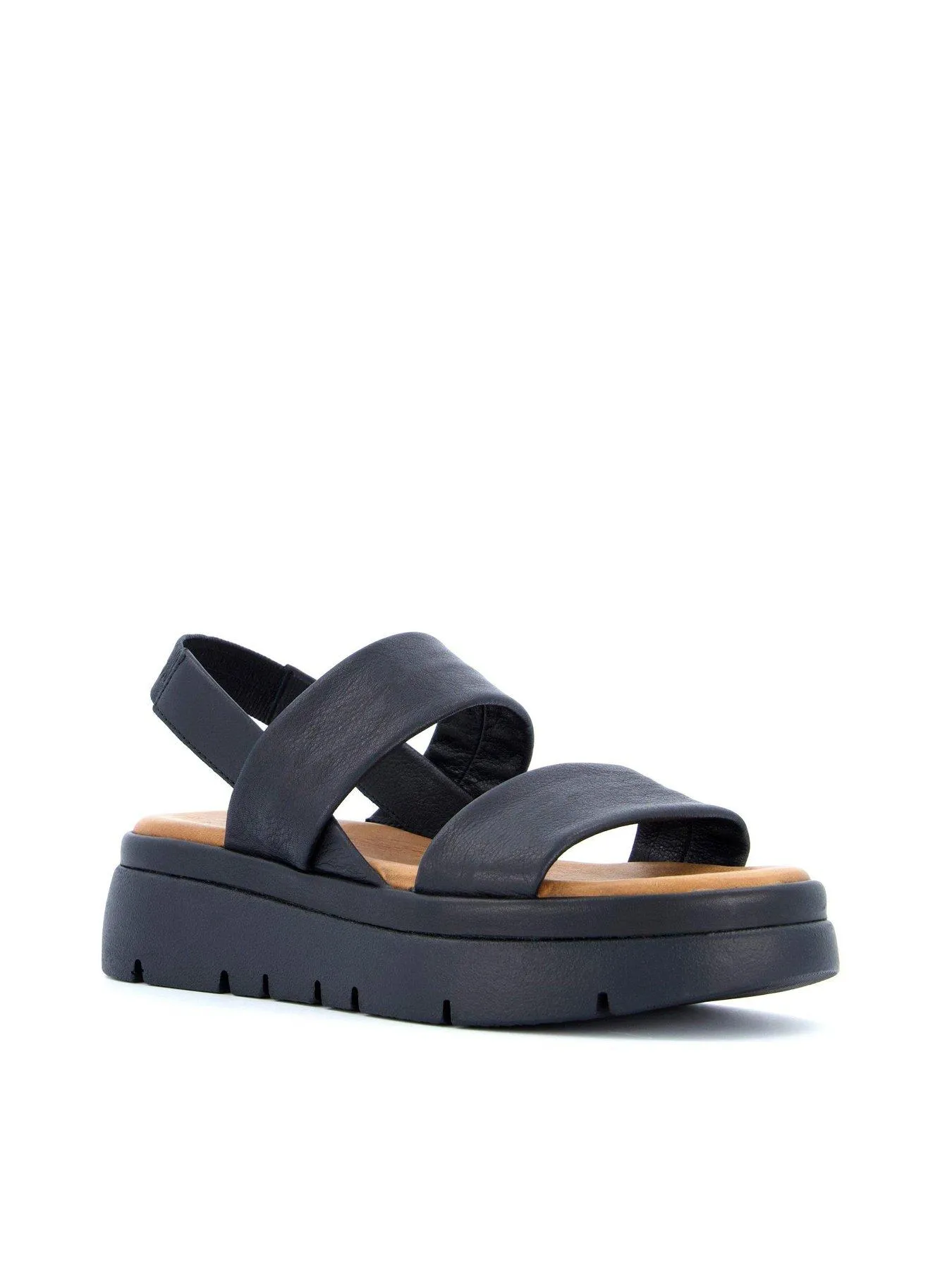 Dune London Location Black Padded Flatform Sandals