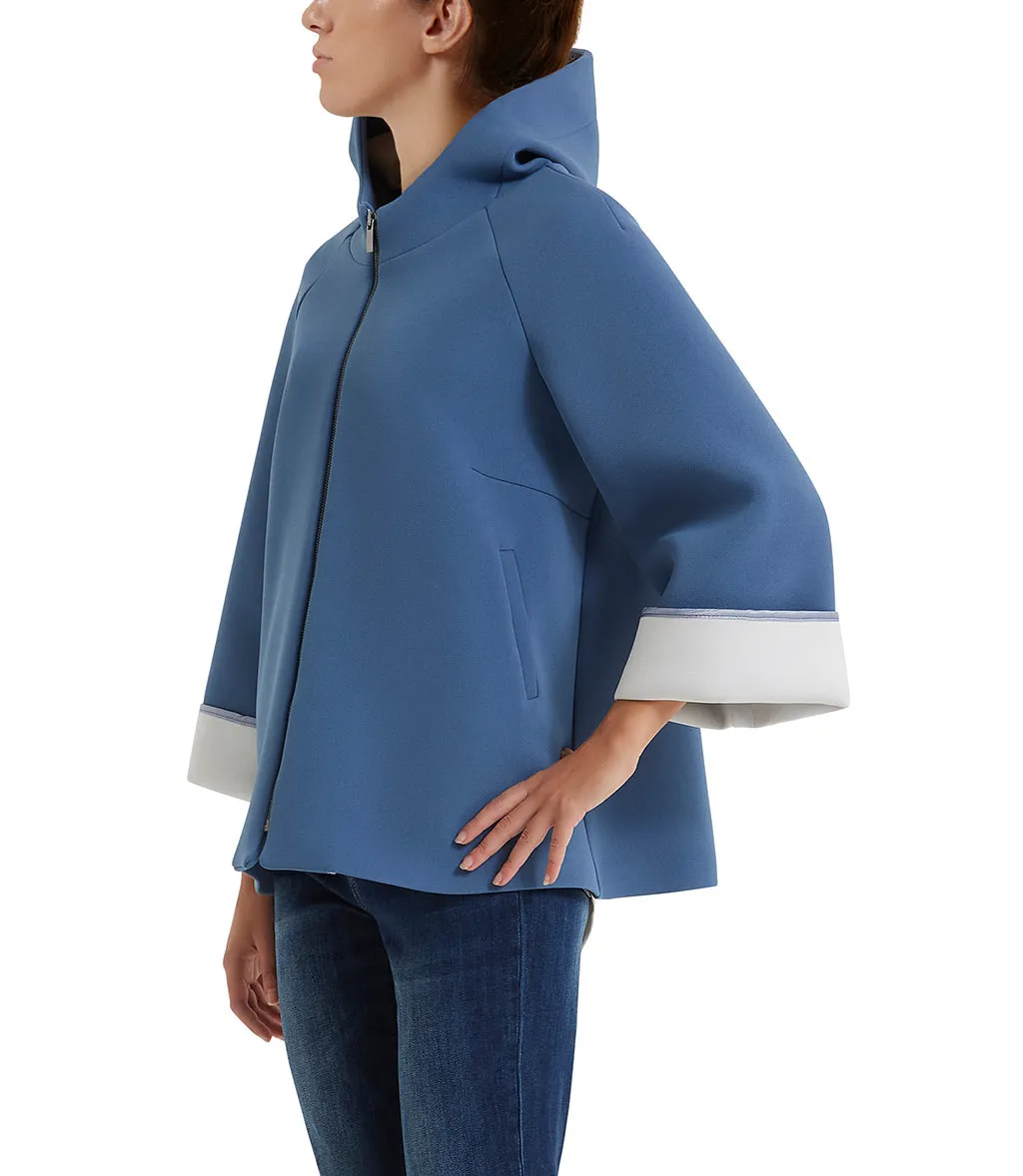 Dust blue hooded zip-up jacket