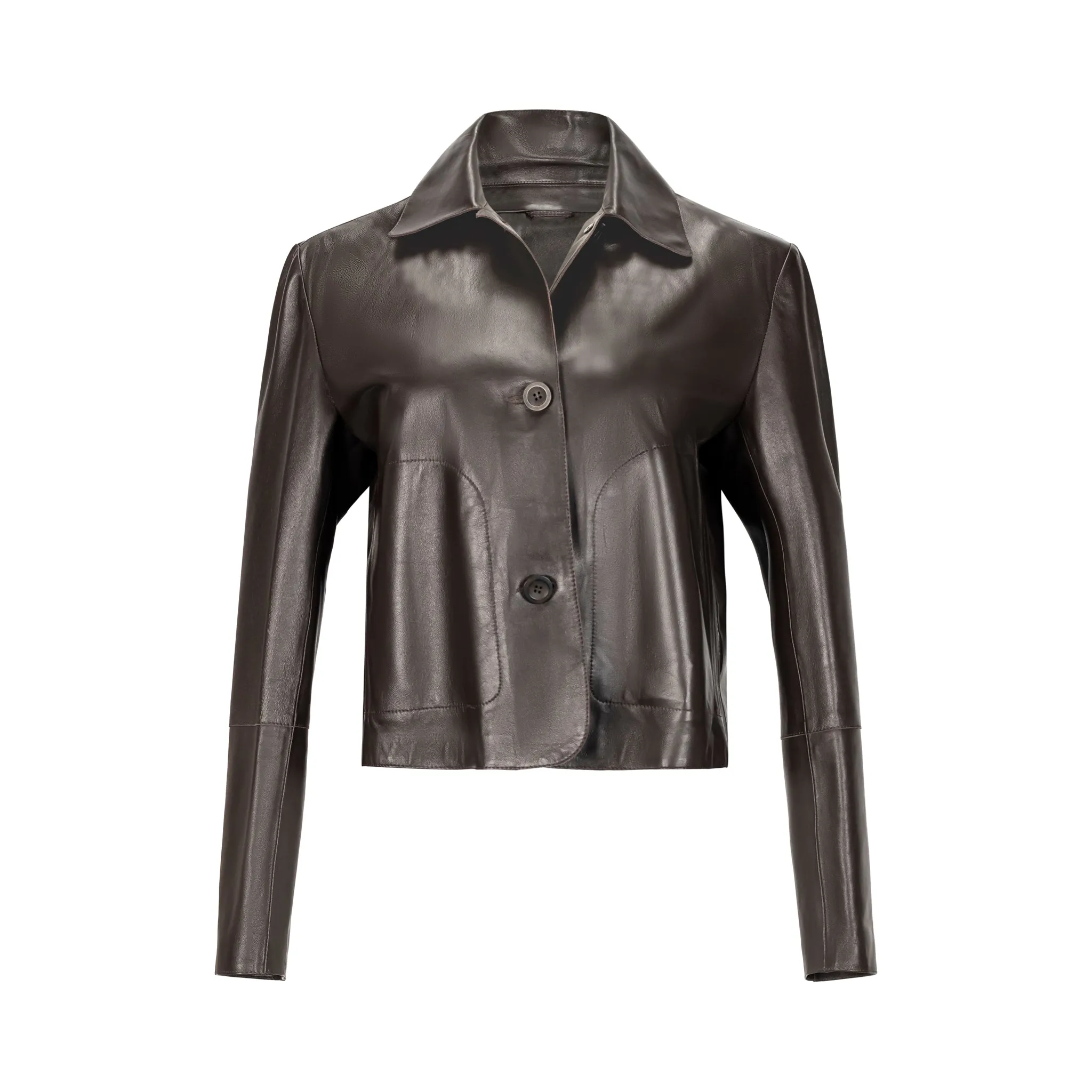 Emy Leather Jacket - Brown