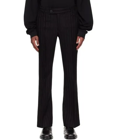 Ernest W. Baker Black Pin Stripe Flare Trousers