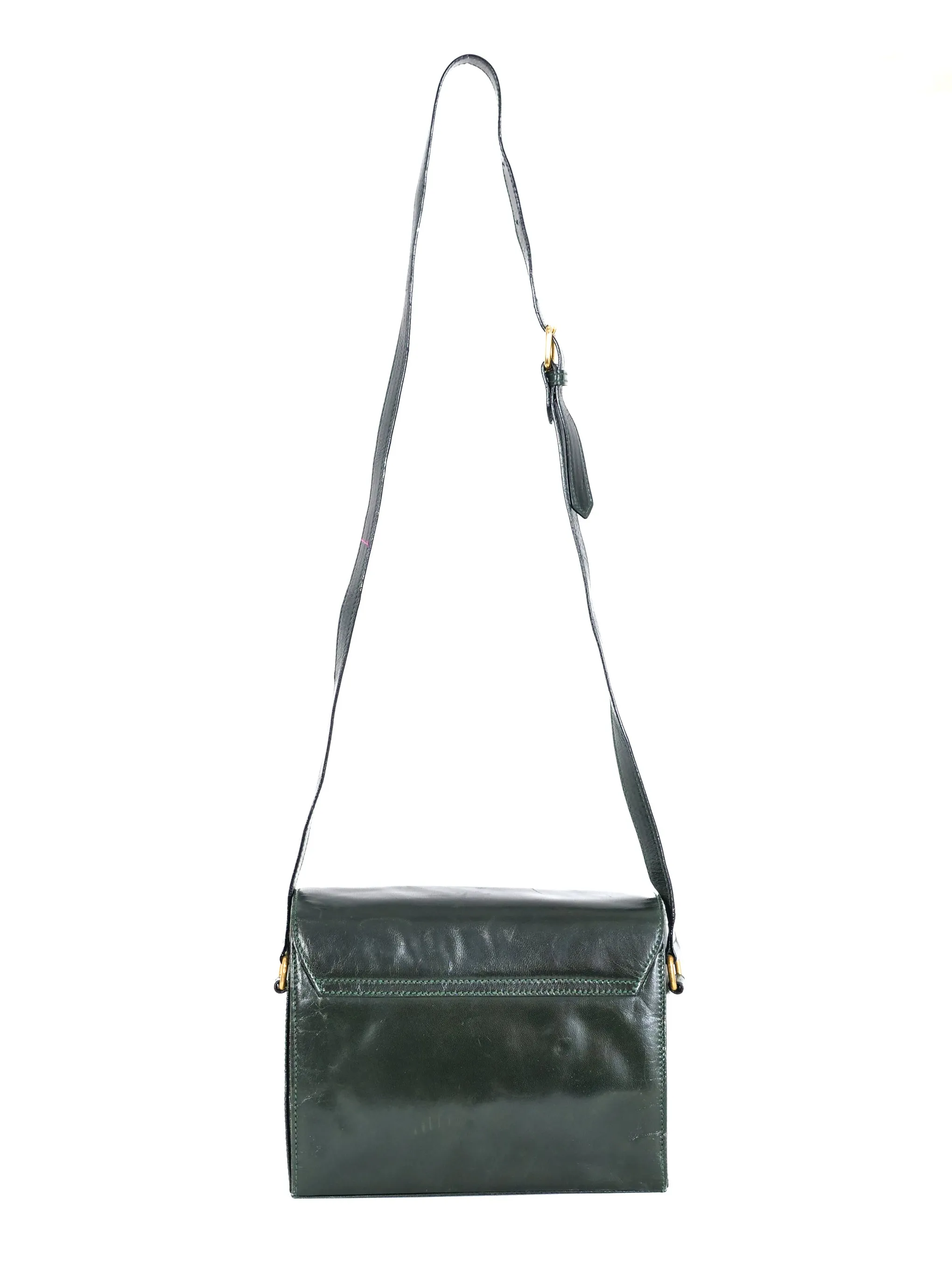 Escada Studded Forest Green Leather Bag