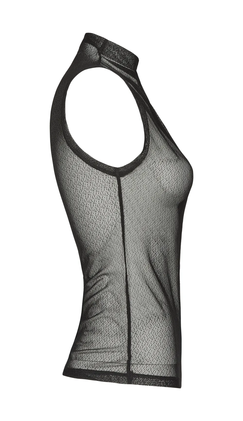 EU SALE of Elegant Gothic Black Mesh Top Sleeveless with High Neck