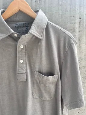 Faherty Sunwashed Polo Wind Grey