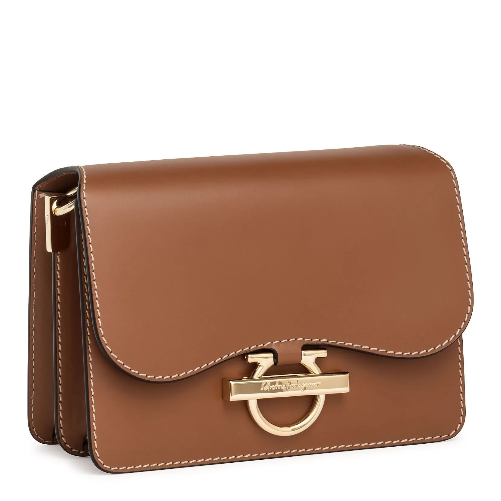 Ferragamo Joanne tan leather shoulder bag