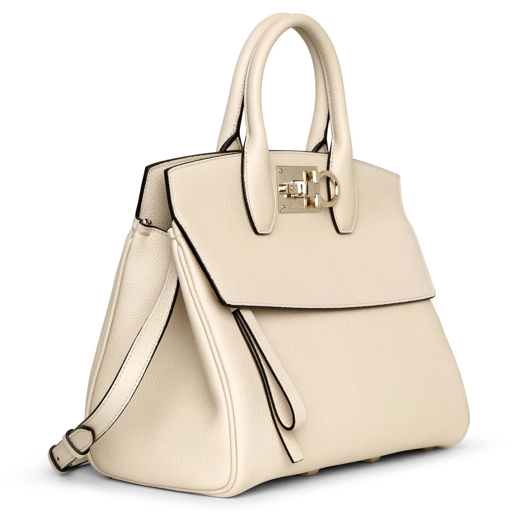 Ferragamo The Studio Small off white leather bag