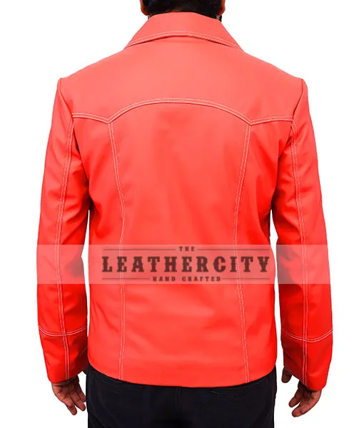 Fight Club's Tyler Durden (Brad Pitt) Red Leather Jacket - TheLeatherCity.com