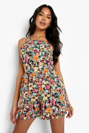 Floral Tiered Smock Romper