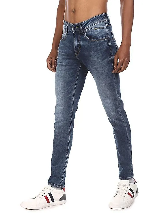 Flying Machine Men Blue Low Rise Skinny Jackson Fit Jeans