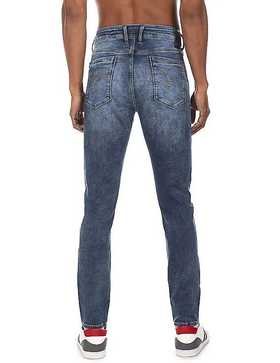 Flying Machine Men Blue Low Rise Skinny Jackson Fit Jeans