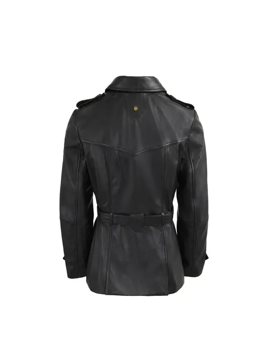 Frances black leather Jacket