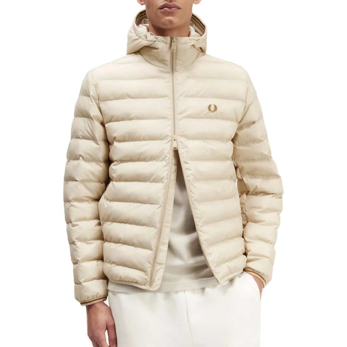 Fred Perry - Hooded Insulated Brentham Jacket - Oatmeal