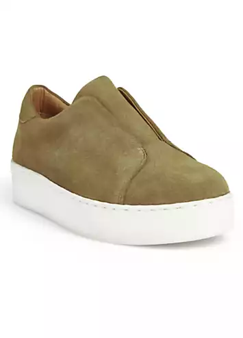 Freemans Olive Platform Suede Trainers | Grattan