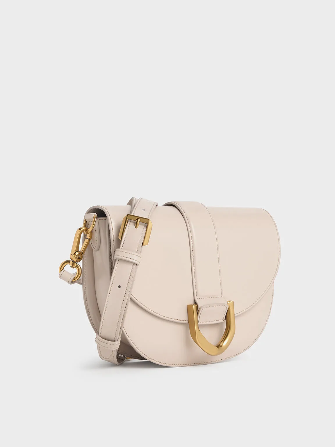 Gabine Leather Saddle Bag - Oat