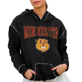 Gameday Couture  Minnesota Golden Gophers Women's Black Studded Pullover Hoodie