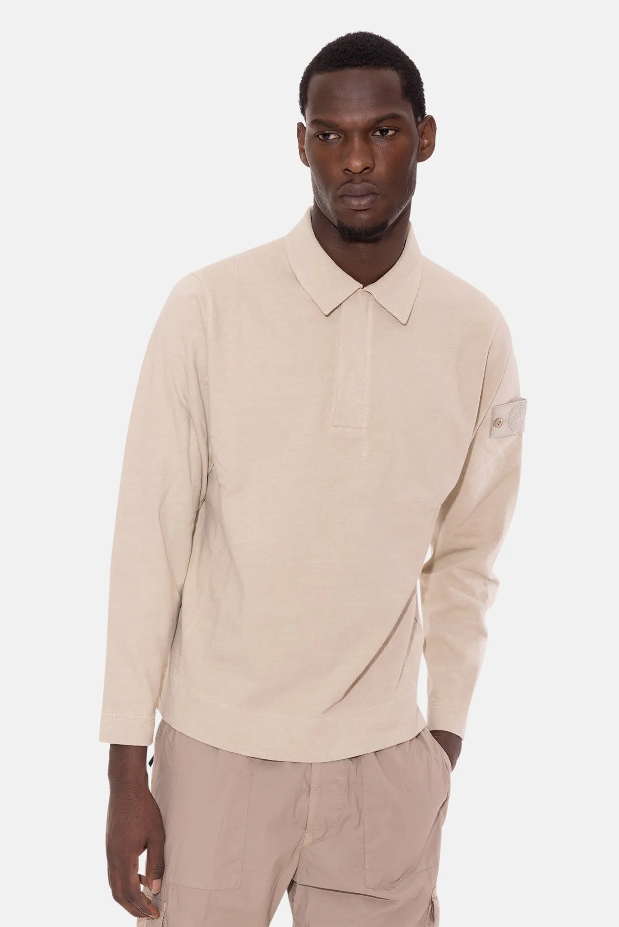 Ghost Piece Polo Sweatshirt Khaki