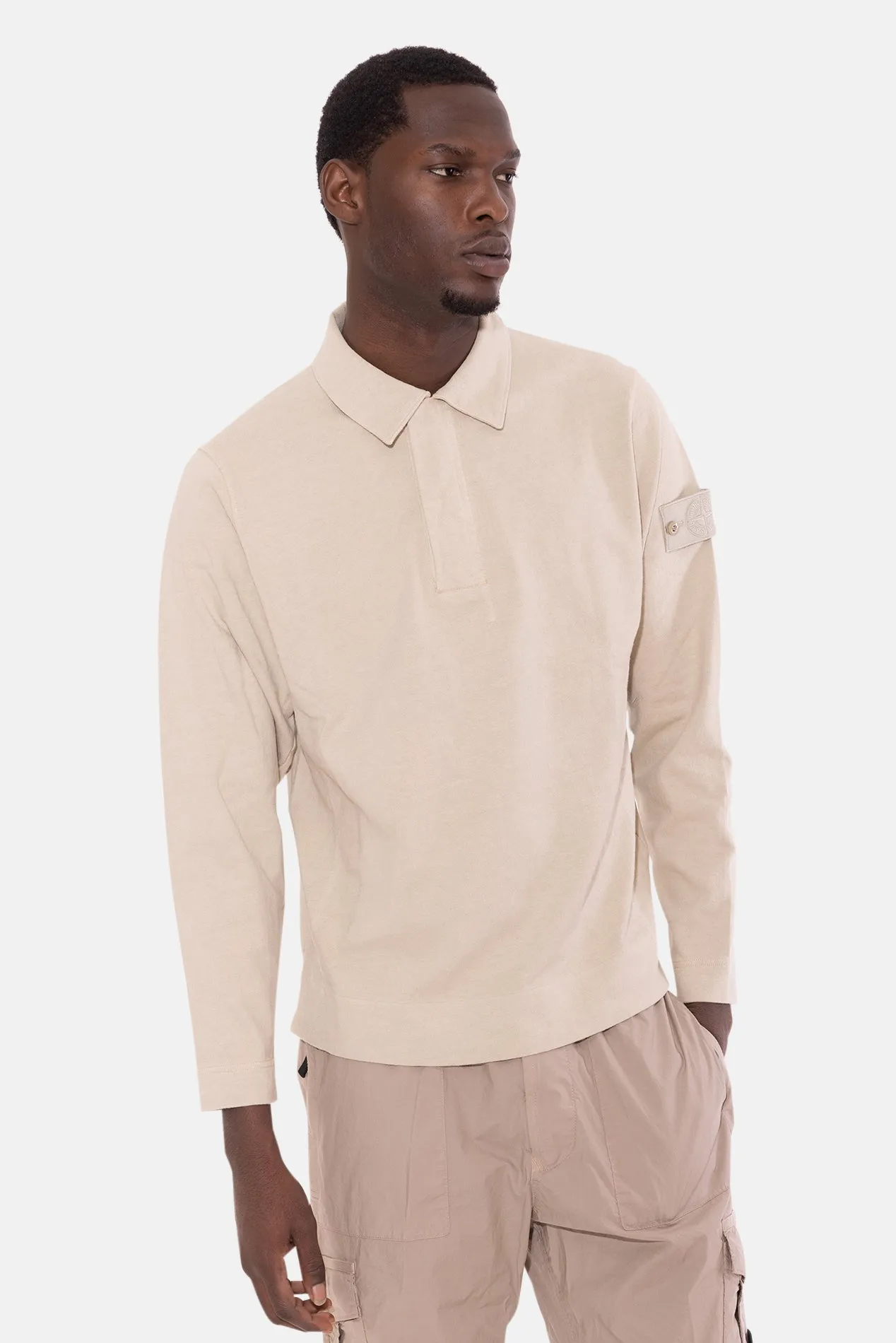 Ghost Piece Polo Sweatshirt Khaki