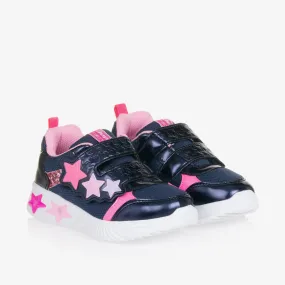 Girls Blue Star Light-Up Mesh Trainers