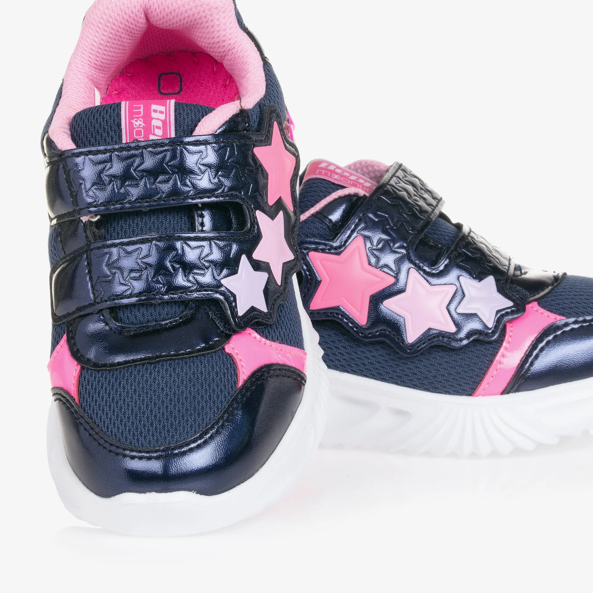 Girls Blue Star Light-Up Mesh Trainers