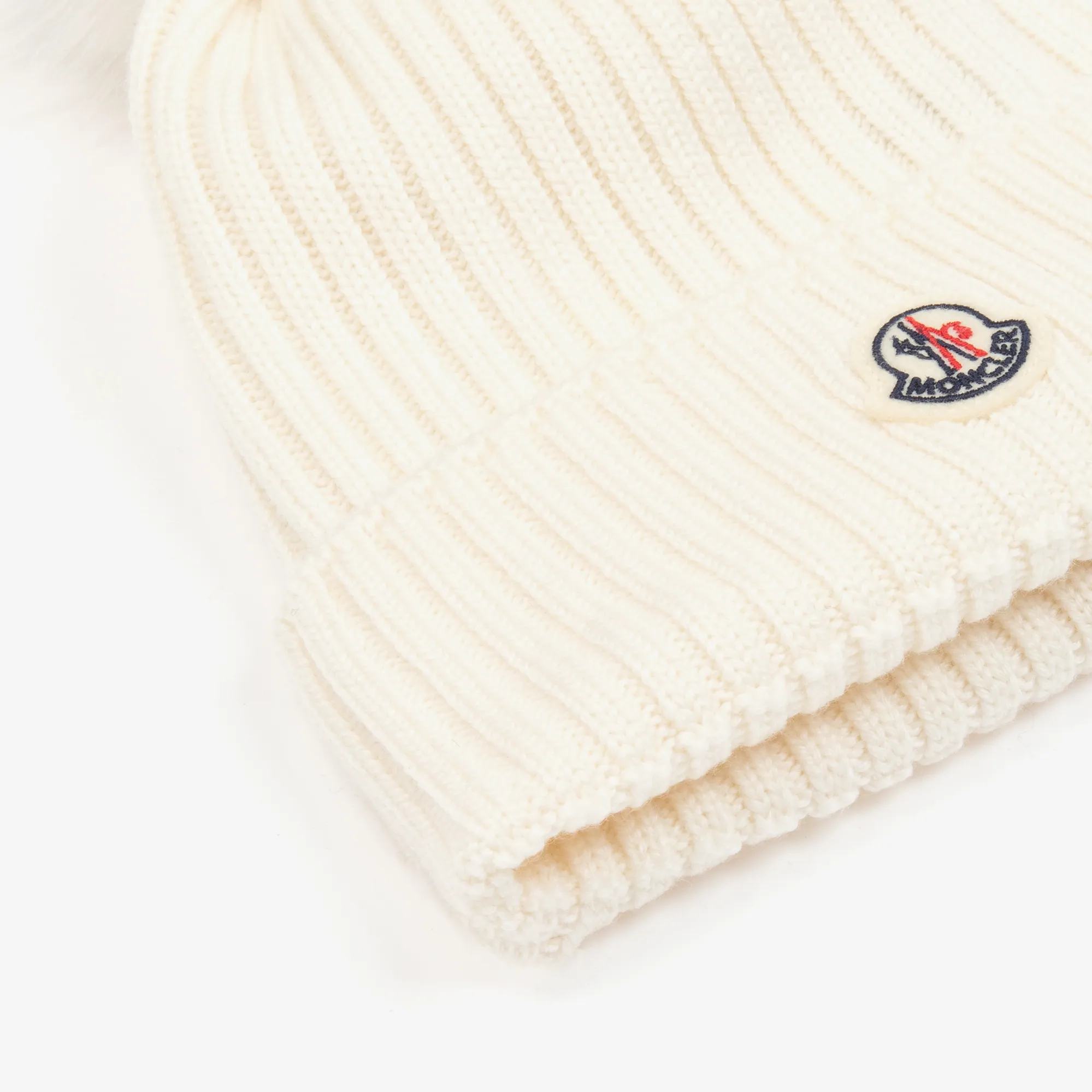 Girls Ivory Wool Pom-Pom Hat