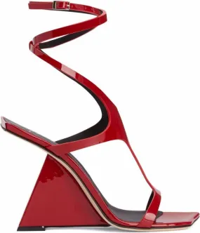 Giuseppe Zanotti 105mm angled wrapped sandals Red