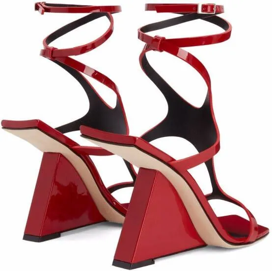 Giuseppe Zanotti 105mm angled wrapped sandals Red